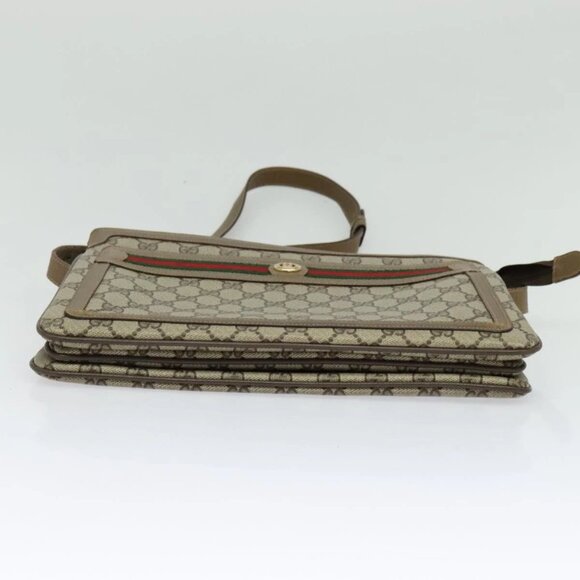 GUCCI GG Supreme Web Sherry Line Shoulder Bag PVC Beige 41 02 090 Auth ki5836 - Picture 6 of 13